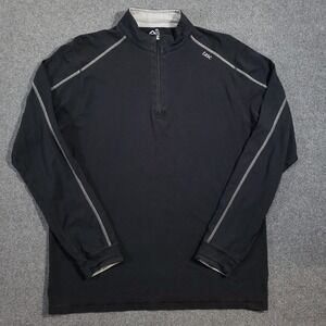 tasc Performance  1/4 Zip Pullover  Mens Medium Black MOSOtech Cotton Bamboo